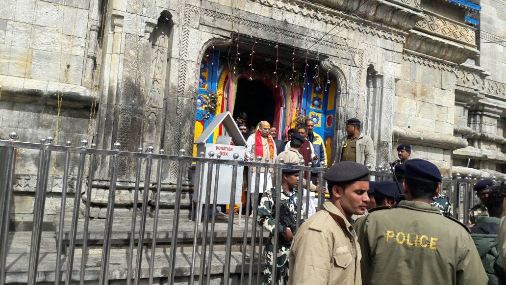 amit shah visit kedarnth dham before rally.