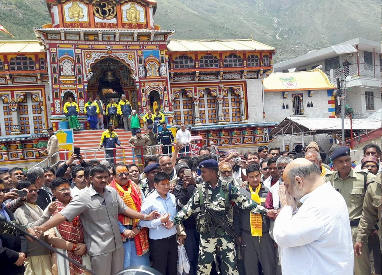 badrinath visit photos of bjp president amit shah.