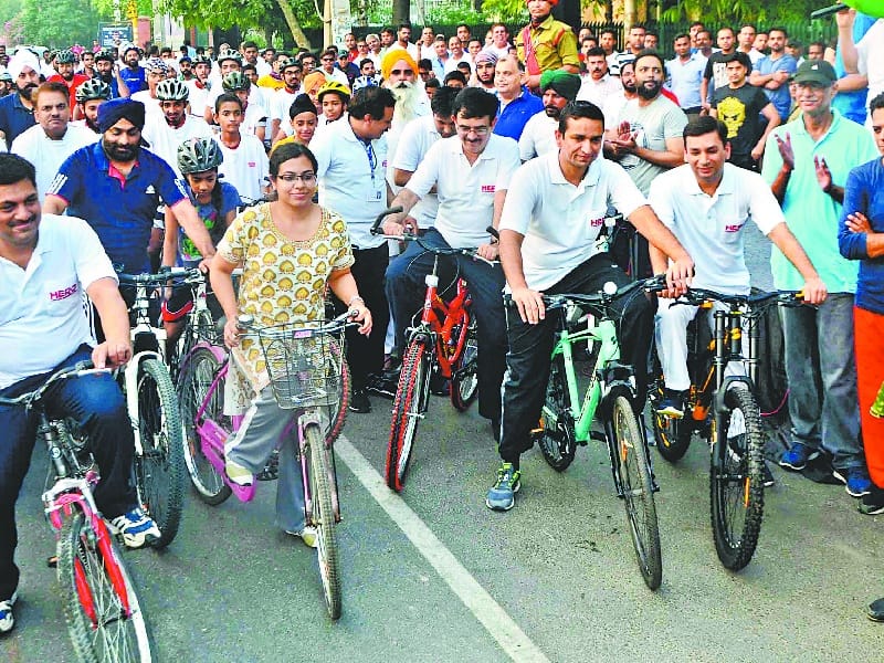 rally, cycle rally for smart city, ludhiana cycle rally