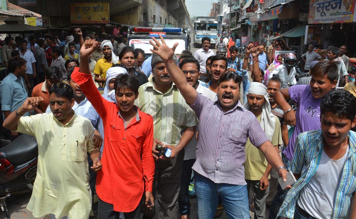 Shot in Aligarh prayers at charra adda fiercely commotion