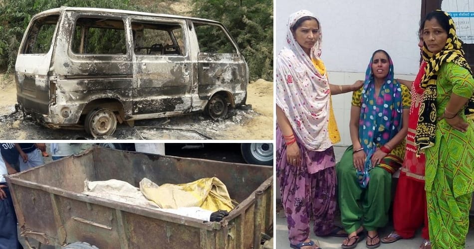 young man burnt alive in van fire incident in sonipat