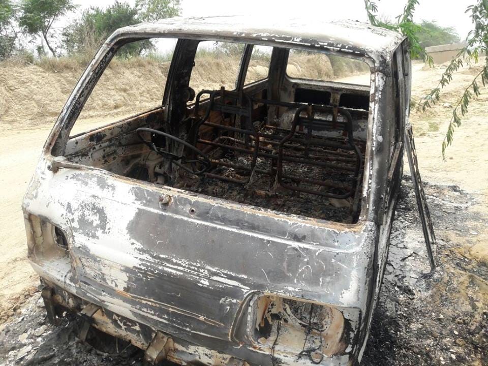 young man burnt alive in van fire incident in sonipat