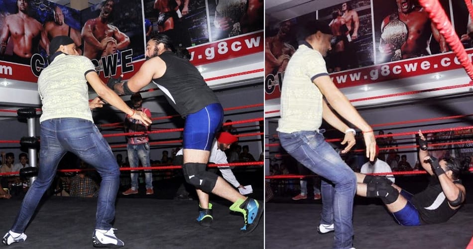 harbhajan singh, harbhajan singh fight with khali student, the great khali 