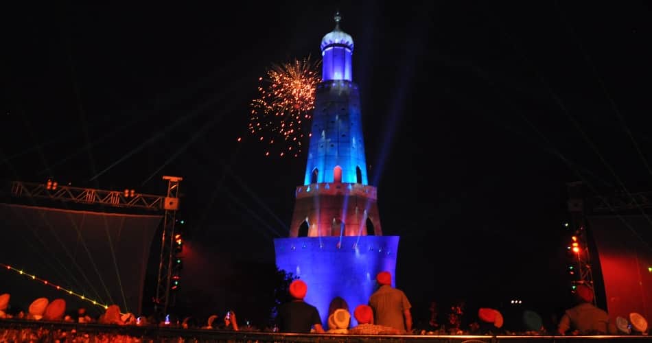 laser show in chapparchiri, baba banda singh bahadur, prakash singh badal, chapparchiri