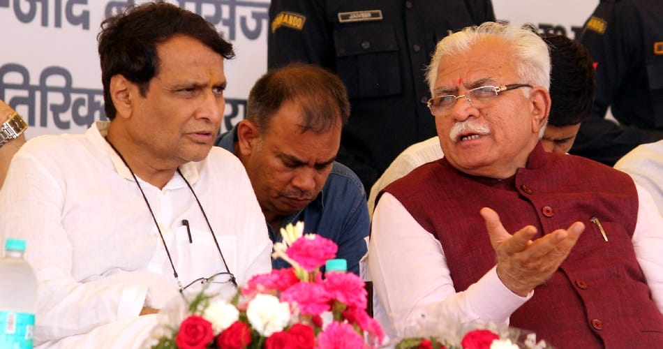 minister suresh prabhu in panchkula, rail minister panchkula visit, railway projects inaguration