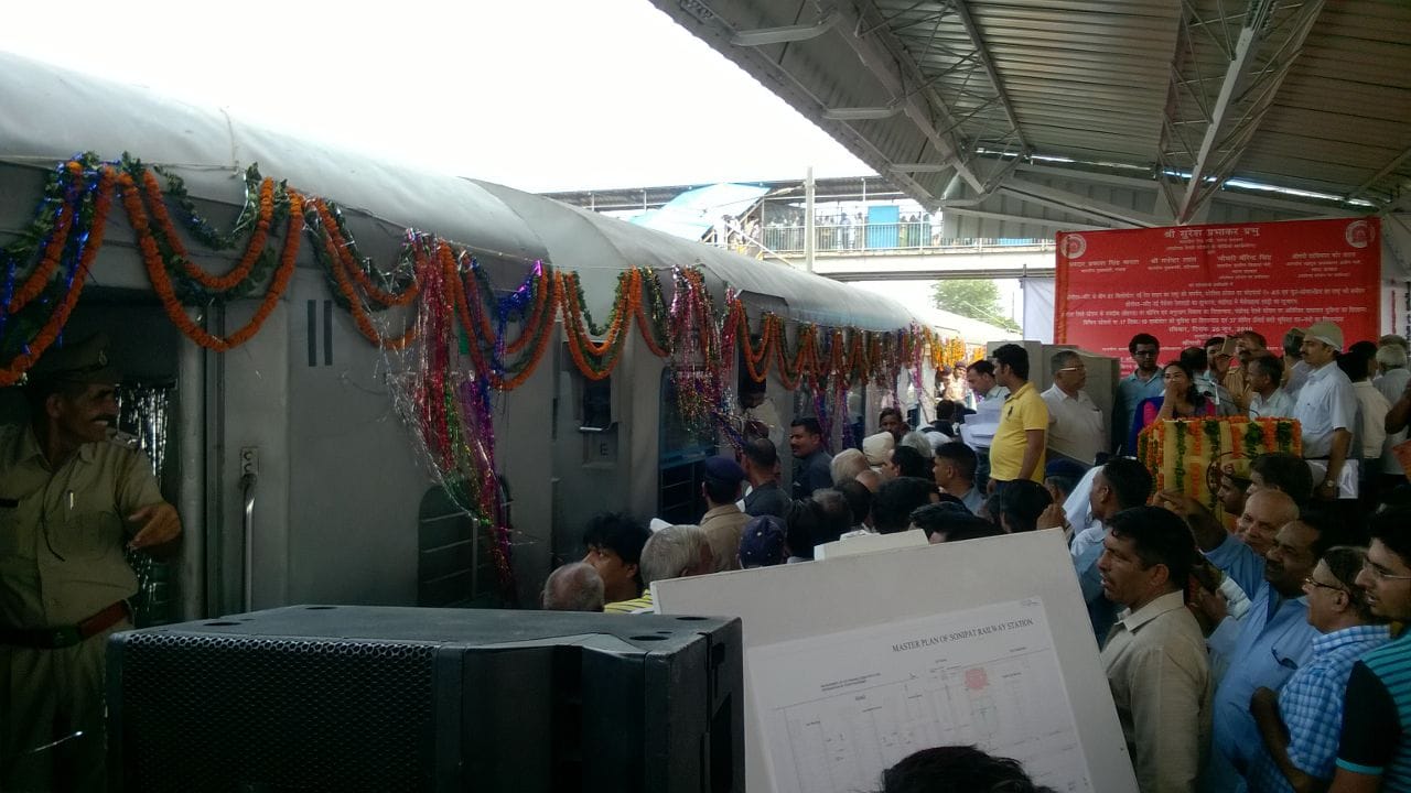 sonipat jind passanger train, rail minister inagurates sonipat train, suresh prabhu