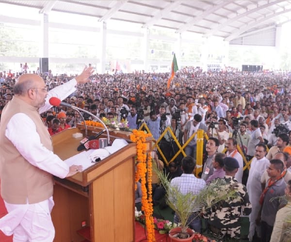 amit shah addresses part leaders in barabanki