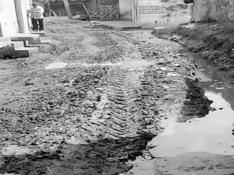 Drainage system collapsed in the rain