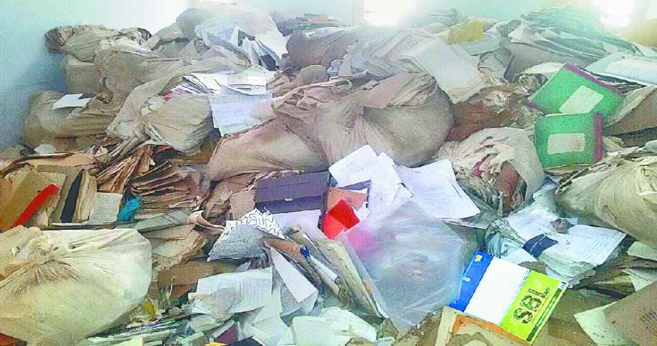 cleaning in office, one truck papers, first time cleaning, sub division office, sirsa