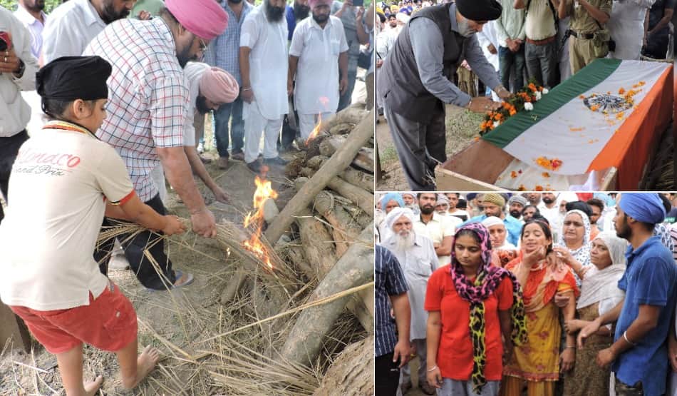 pampore terror attack: funeral of shaheed CRPF hawaldar in ropar