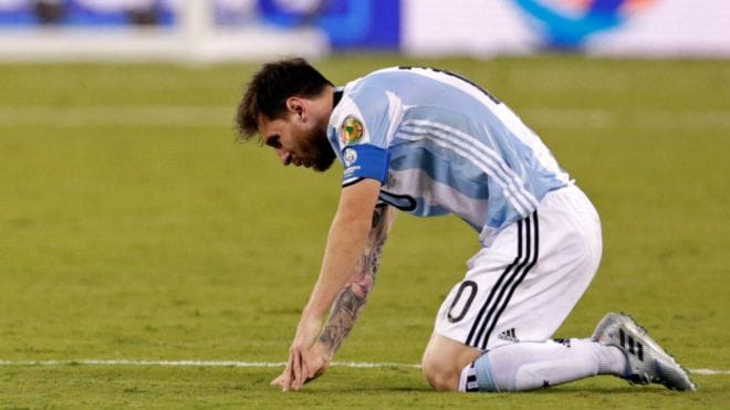 Messi missed the first game just 47 seconds