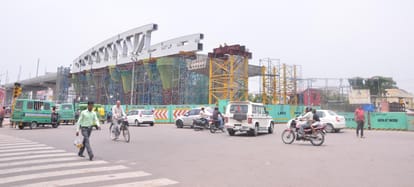 steel bridge construction for lucknow metro