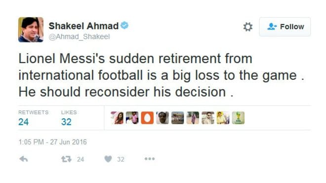 twitter trolls Shakeel ahmad aftr his tweet on messi