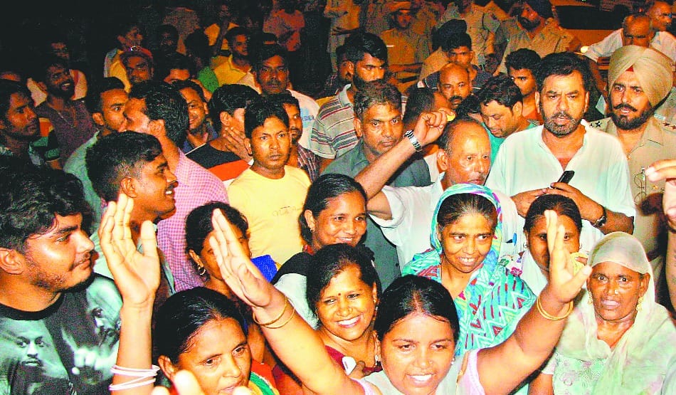 protest against power cut in colony, police deputed