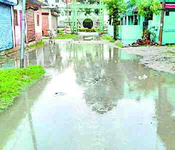 waterlogging on the roads to the rain