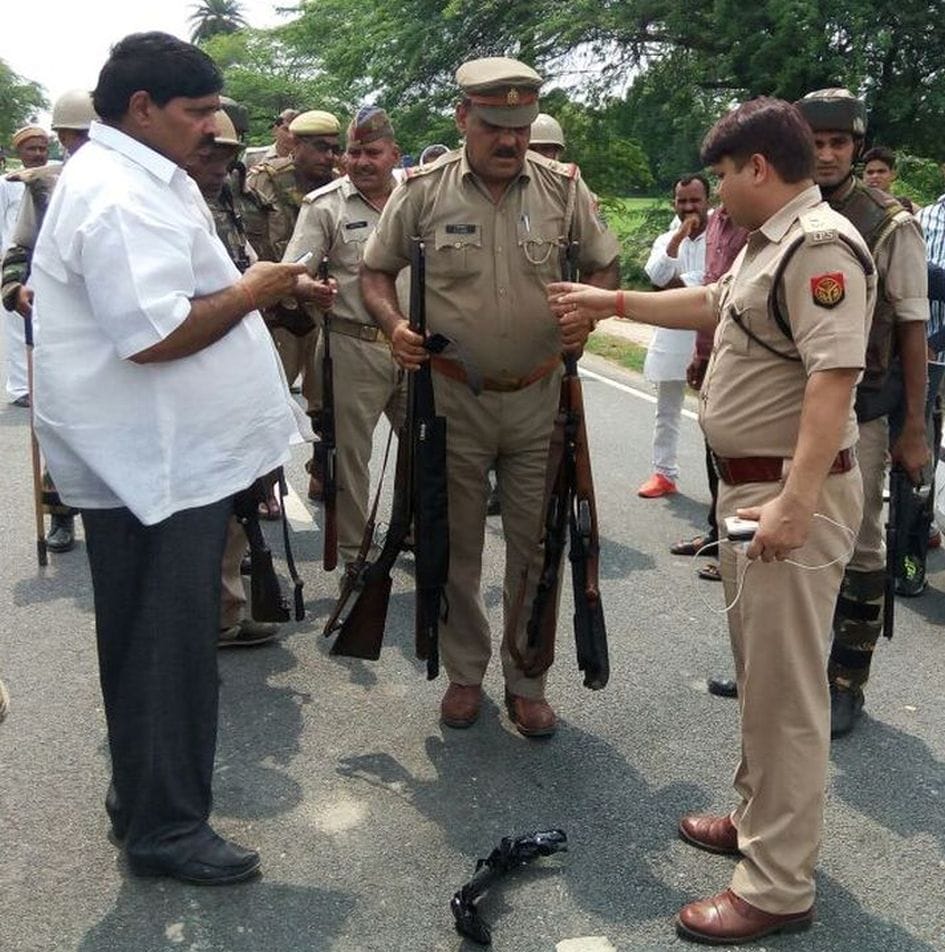 BJP leader after firing on alert in Hapur.