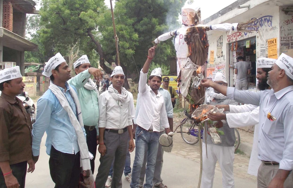 You blew the effigy of the prime minister, protesting