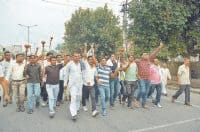 electricity workers protest against asma, mashal julus, march, kaithal