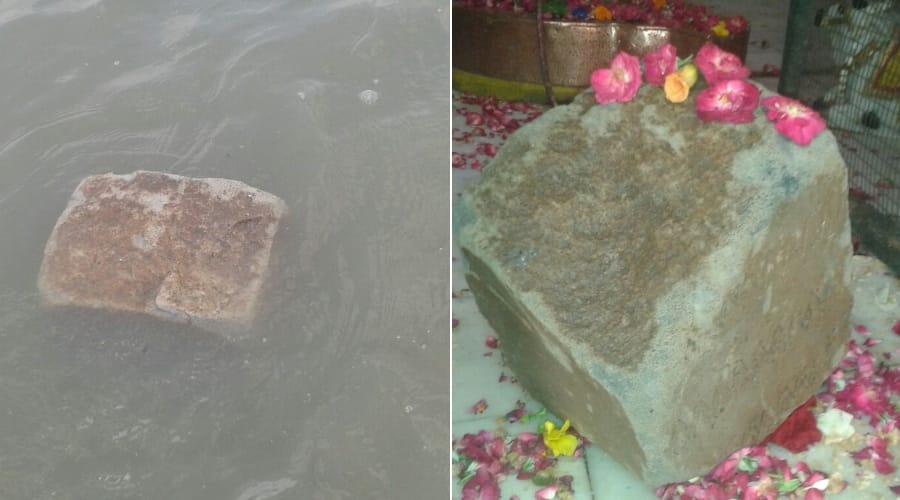 floating stone found near hanuman temple kanpur