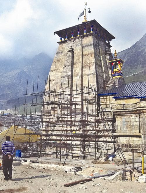 Kedarnath temple set on the layer of silicon