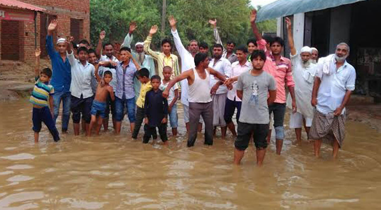 Angry villagers on waterlogged fragmented.