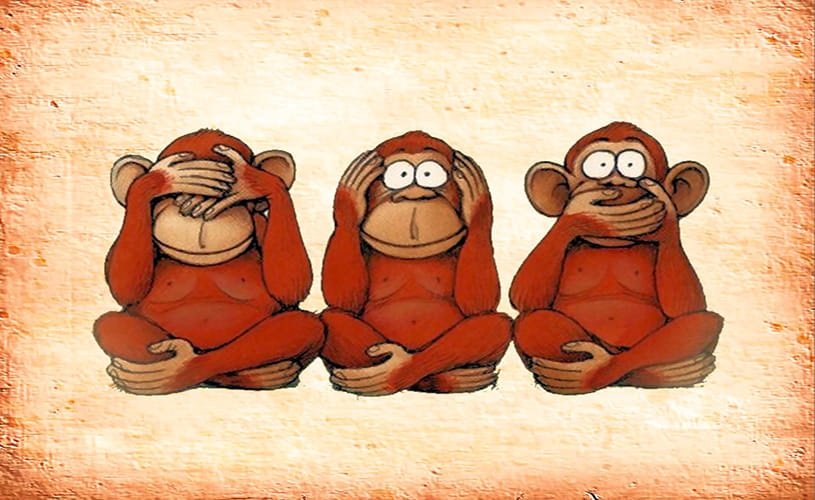 gandhi's 3 monkey reality