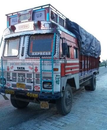 Gave it to the gate on the old trucks carrying food