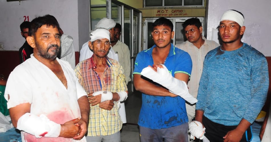 firing, two groups firing, rohtak village firing, national player injured in firing