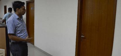 trying to Capture Nehru Yuva Kendra , break lock of the room and removed name plate