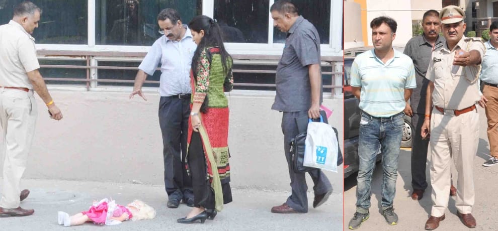 Forensic expert journalist repeated the ritual death of throwing dummy Crime Scene