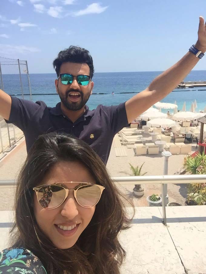 Rohit Sharma And Ritika Sajdeh Enjoying Honeymoon
