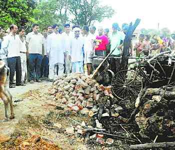 The fire burnt alive 11 cattle
