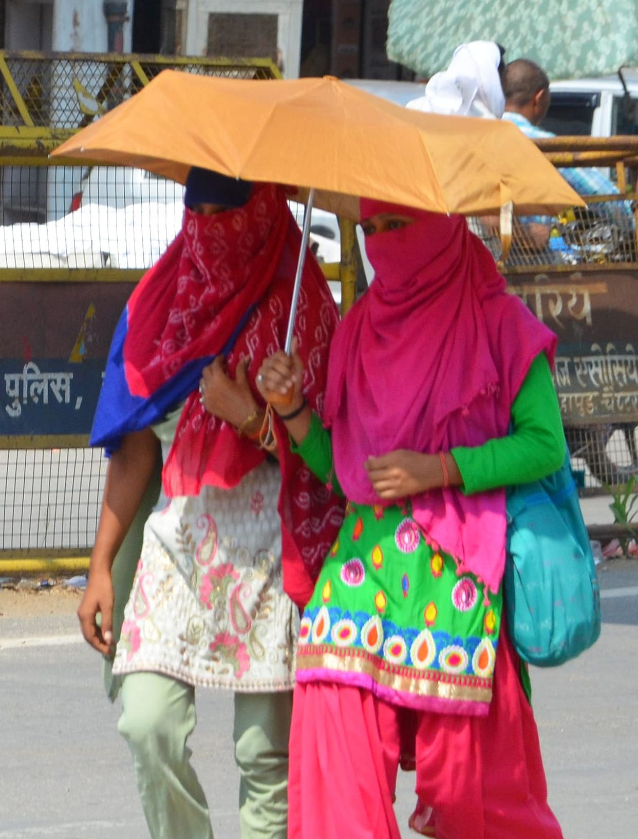 Weather havoc, two people holds its breath.