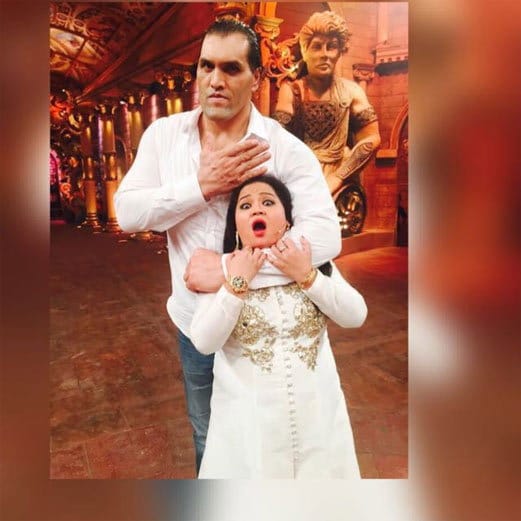 the great khali visit at krishana bharti show comedy nights bchao