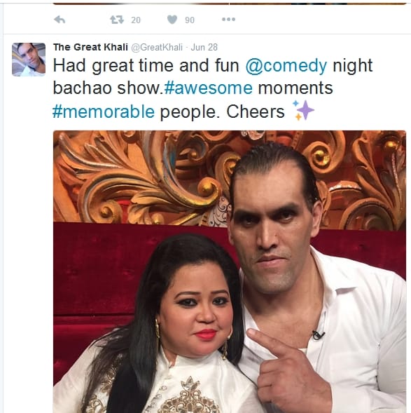 the great khali visit at krishana bharti show comedy nights bchao