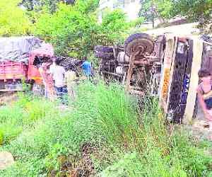 Two trucks clashed driver killed