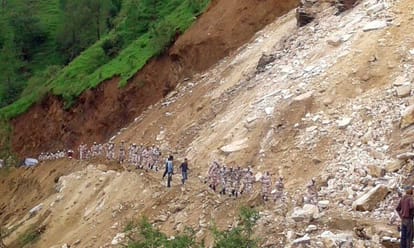 cloud burst and landslide in u'khand, 11 death, many missing.