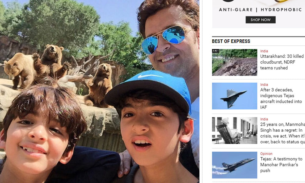 Hrithik Roshan,on hiliday with sons Hrehaan, Hridhaan 