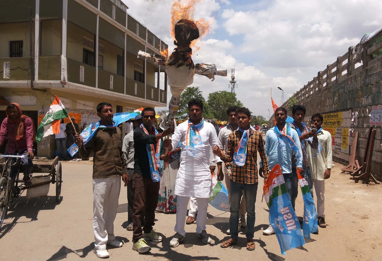 MLA's effigy burnt