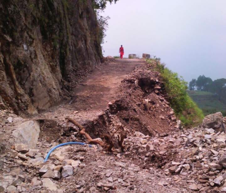bad condition of 14 km road