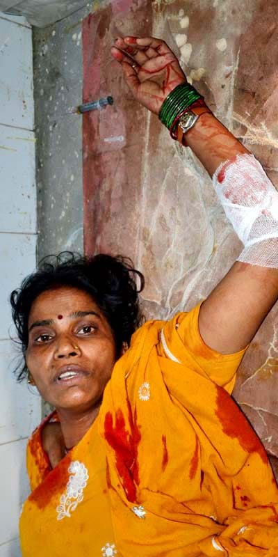 Beaten and stoned in Haryana Five people, including three wounded