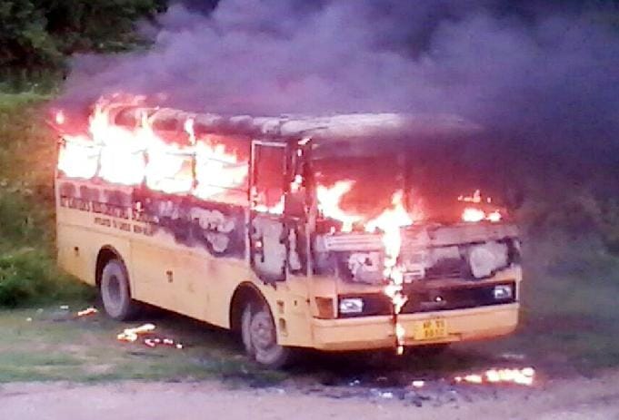 burning bus