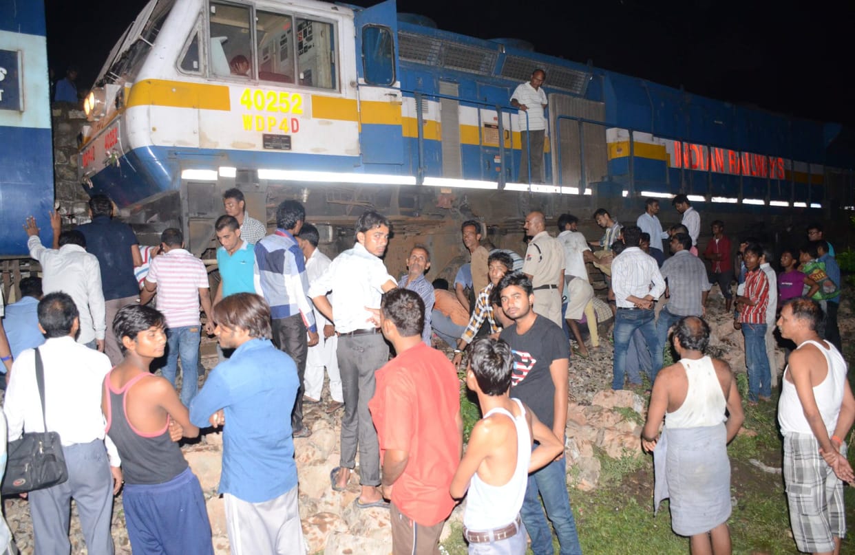 rubble came on Rail track, howrah Express narrowly survived.
