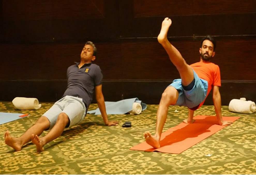 Team India took part in yoga session