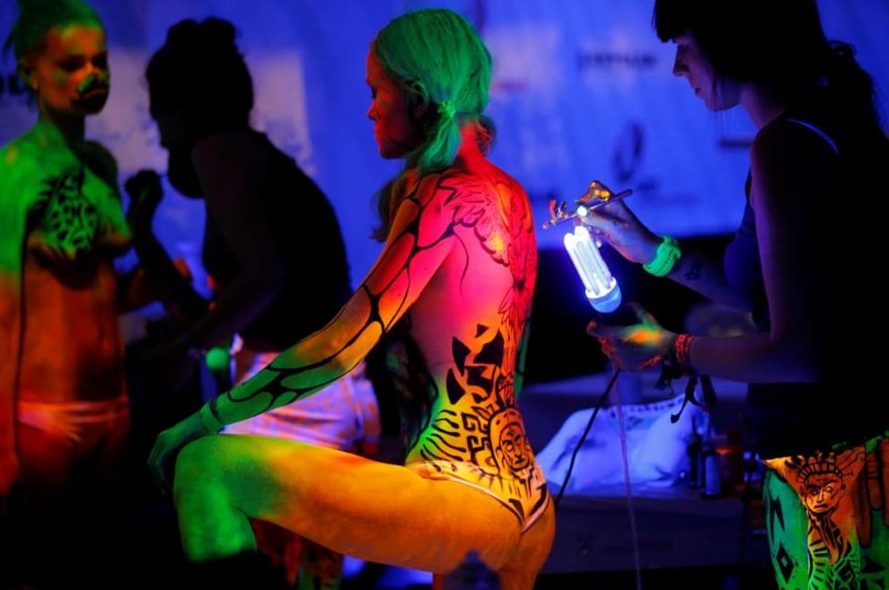 painting are made on bodies in this festival