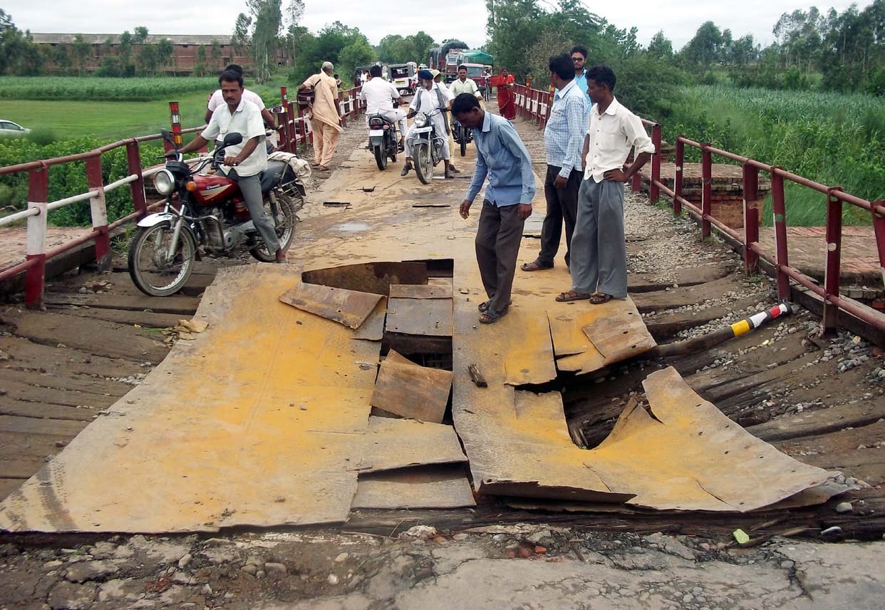 Overloaded truck broke Bansi river bridge