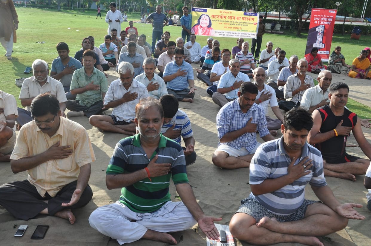 sehaj yoga programme of amar ujala and sehaj yoga family organised