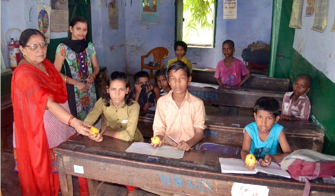 First day on the rights of children drove scissors