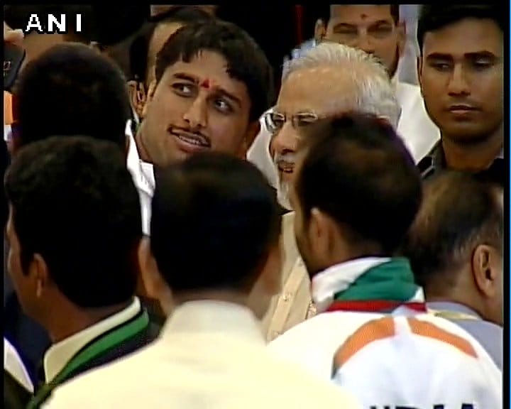 PM Modi meets the athletes who will be representing India at Rio Olympics 2016