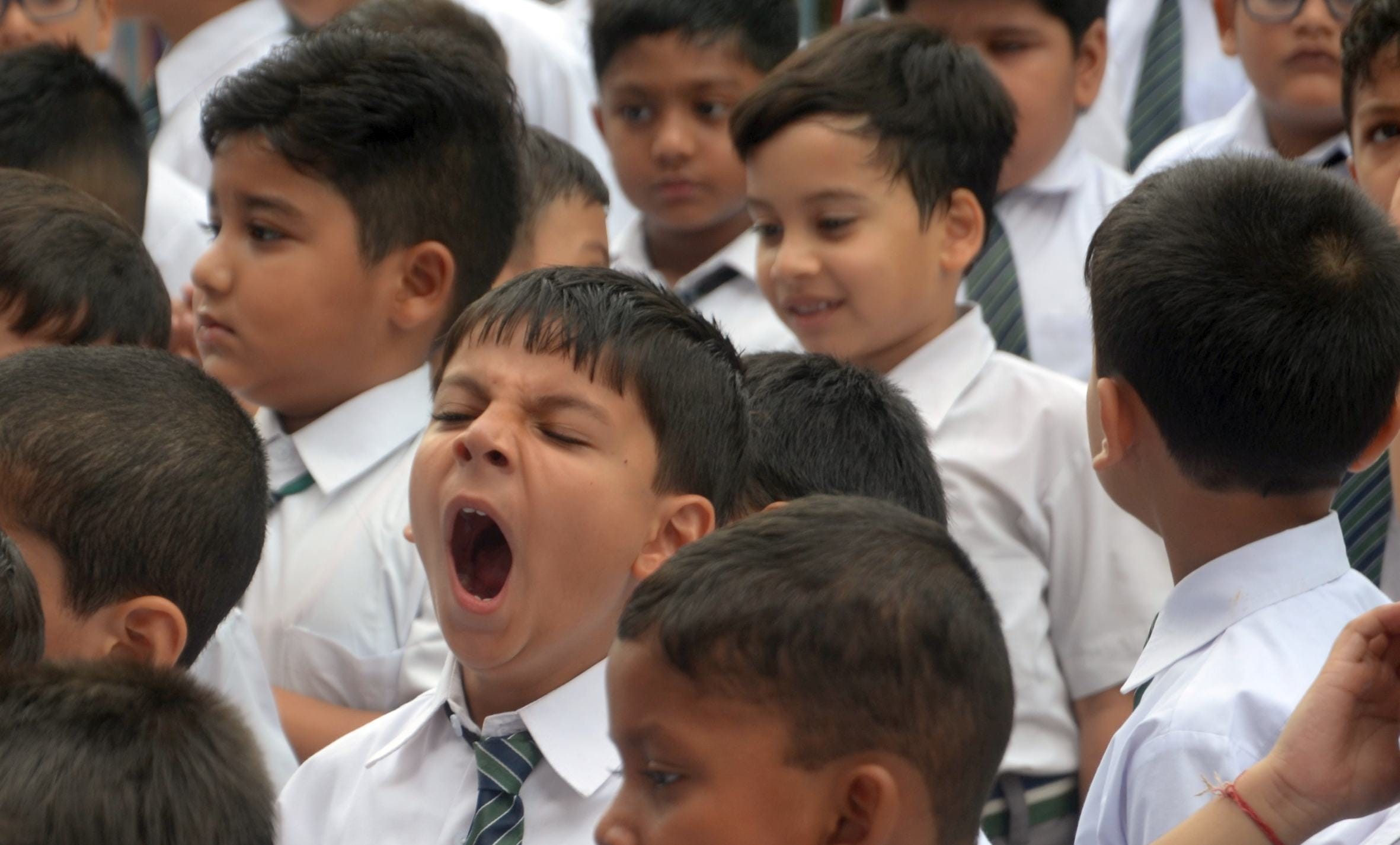 First day in school after summer vacation in Lucknow.